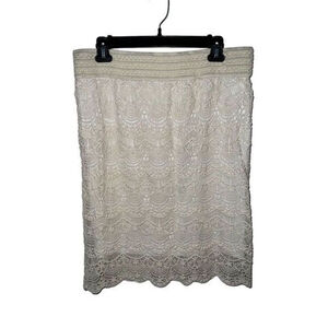 Maurices Women's 2XL Beige Lace Knee Length Skirt Casual